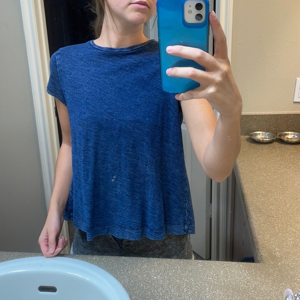 Blue Shirt- open back